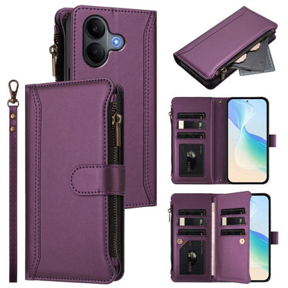 Magnetic Closure 9 Card Slots Zipper Leather Case with Hand Strap, For vivo X300 FE 5G Zeiss/S50 Pro Mini 5G, For vivo X300s, For vivo Y21 5G 2026 Global / Y05 4G, For vivo V70 FE 5G, For vivo X300 Ultra, For vivo X300 Pro, For vivo X300               ...