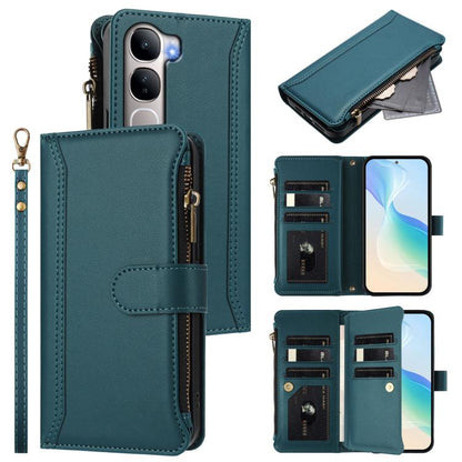 Magnetic Closure 9 Card Slots Zipper Leather Case with Hand Strap, For vivo X300 FE 5G Zeiss/S50 Pro Mini 5G, For vivo X300s, For vivo Y21 5G 2026 Global / Y05 4G, For vivo V70 FE 5G, For vivo X300 Ultra, For vivo X300 Pro, For vivo X300               ...