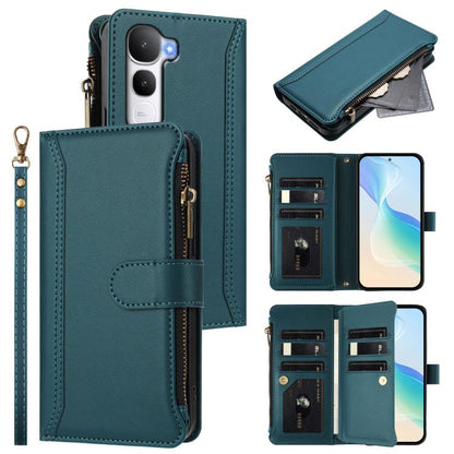 Magnetic Closure 9 Card Slots Zipper Leather Case with Hand Strap, For vivo X300 FE 5G Zeiss/S50 Pro Mini 5G, For vivo X300s, For vivo Y21 5G 2026 Global / Y05 4G, For vivo V70 FE 5G, For vivo X300 Ultra, For vivo X300 Pro, For vivo X300               ...