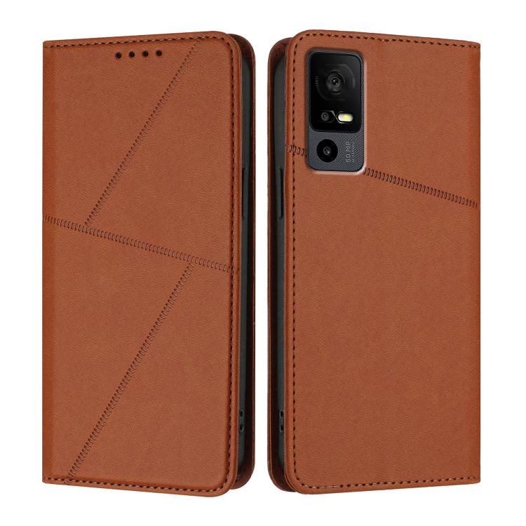 Strong Magnetic Frosted Flip Leather Phone Case, For TCL 40 R 5G, For TCL 30 XL, For TCL 305 / 306 / 30E / 30 SE, For TCL Stylus 5G, For TCL 30T, For TCL 30 5G / TCL 30+, For TCL 30 XE 5G