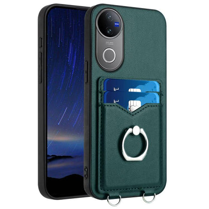 R20 Ring Card Holder Phone Case, For vivo X200s, For vivo Y29 4G / T4x / Y300t, For vivo V50 / V50e, For vivo X200 Ultra, For vivo V50 Lite 4G, For vivo Y39 5G / Y300i