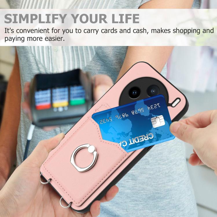 R20 Ring Card Holder Phone Case, For vivo X200s, For vivo Y29 4G / T4x / Y300t, For vivo V50 / V50e, For vivo X200 Ultra, For vivo V50 Lite 4G, For vivo Y39 5G / Y300i