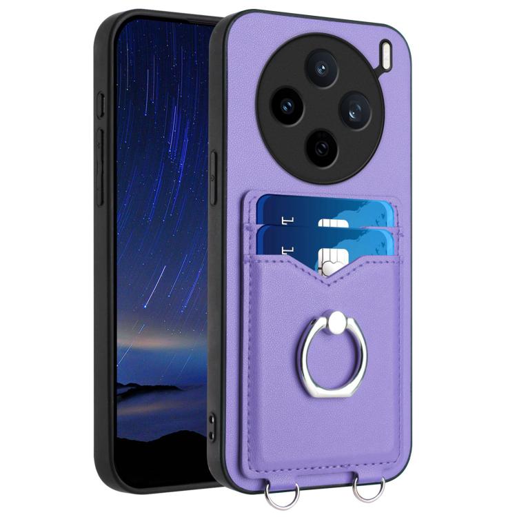 R20 Ring Card Holder Phone Case, For vivo X200s, For vivo Y29 4G / T4x / Y300t, For vivo V50 / V50e, For vivo X200 Ultra, For vivo V50 Lite 4G, For vivo Y39 5G / Y300i