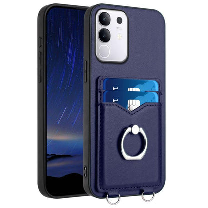 R20 Ring Card Holder Phone Case, For vivo X200s, For vivo Y29 4G / T4x / Y300t, For vivo V50 / V50e, For vivo X200 Ultra, For vivo V50 Lite 4G, For vivo Y39 5G / Y300i