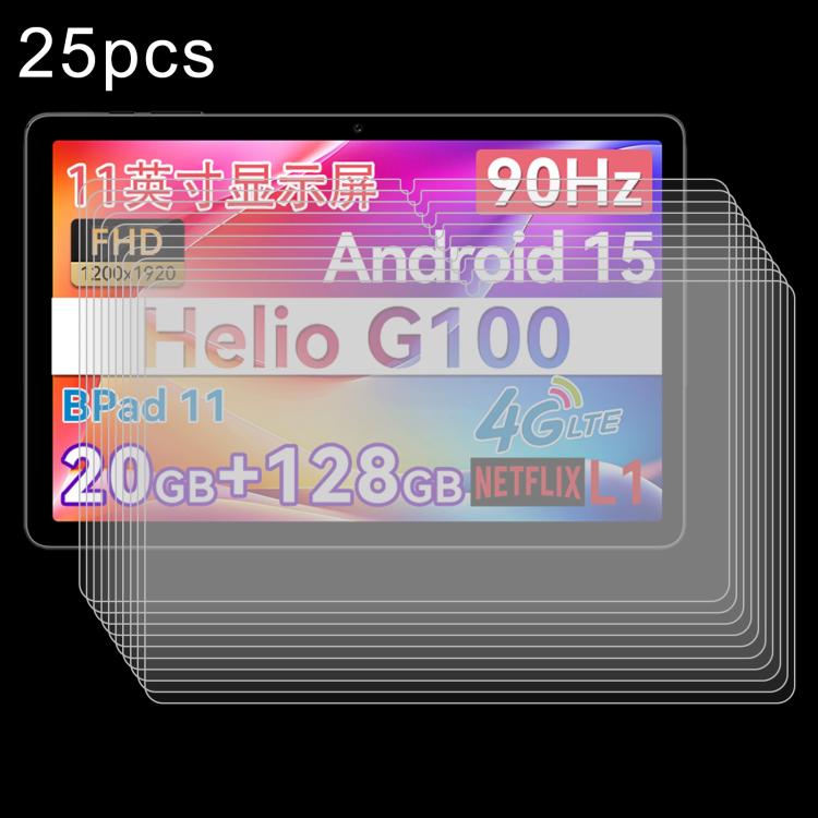 25pcs 9H 0.3mm Explosion-proof Tempered Glass Film, For BNCF Bpad mini 8.4 inch, For BNCF Bpad mini SE 8.7 inch, For BNCF Bpad 10 10.1 inch, For BNCF Bpad 13 13.4 inch, For BNCF Bpad 10 Pro 10.1 inch, For BNCF Bpad 11 11 inch                           ...