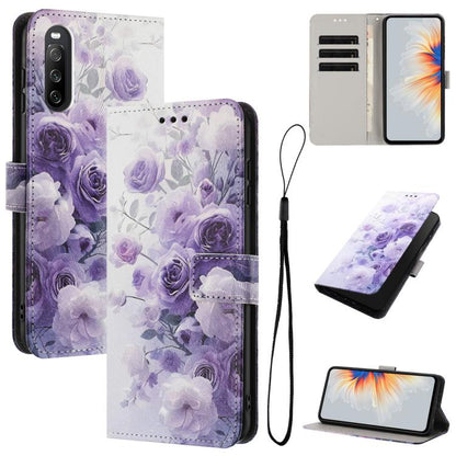 Colored Drawing Pattern Leather Phone Case, For Sony Xperia 10 IV