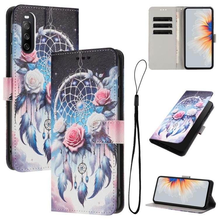 Colored Drawing Pattern Leather Phone Case, For Sony Xperia 10 IV