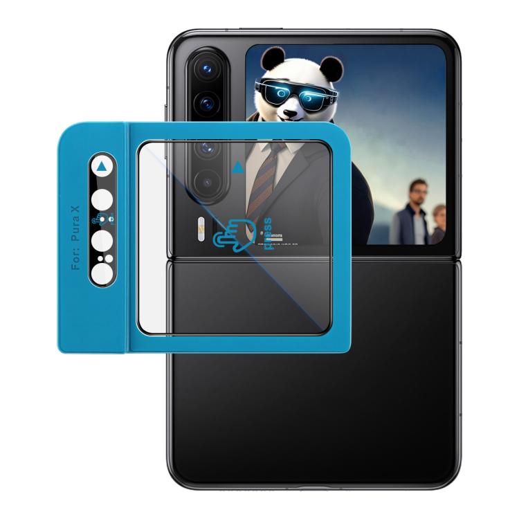 1 Sets imak Lens Film + Glass Rear Screen Sticker Black Version, Self-positioning Version, For Huawei Pura X