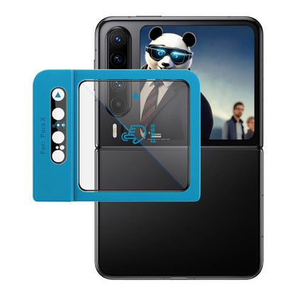 1 Sets imak Lens Film + Glass Rear Screen Sticker Black Version, Self-positioning Version, For Huawei Pura X