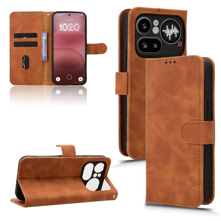 Skin Feel Magnetic Flip Leather Phone Case, For Nothing Phone 4b 5G, For Nothing Phone 4a Pro, For Nothing Phone 4a, For Nothing Phone 3, For Nothing CMF Phone 2 Pro, For Nothing Phone 3a