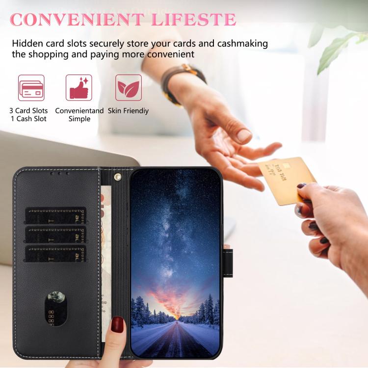 Metal Bow Leather Phone Case with Hand Strap, For Fujitsu Arrows We3, For Fujitsu Rakuraku F-53E, For Fujitsu Arrows We2 F-52E, For Fujitsu Arrows We2 Plus F-51E, For Fujitsu Arrows WE F-51B / BZ03, For Fujitsu Arrows F-52B