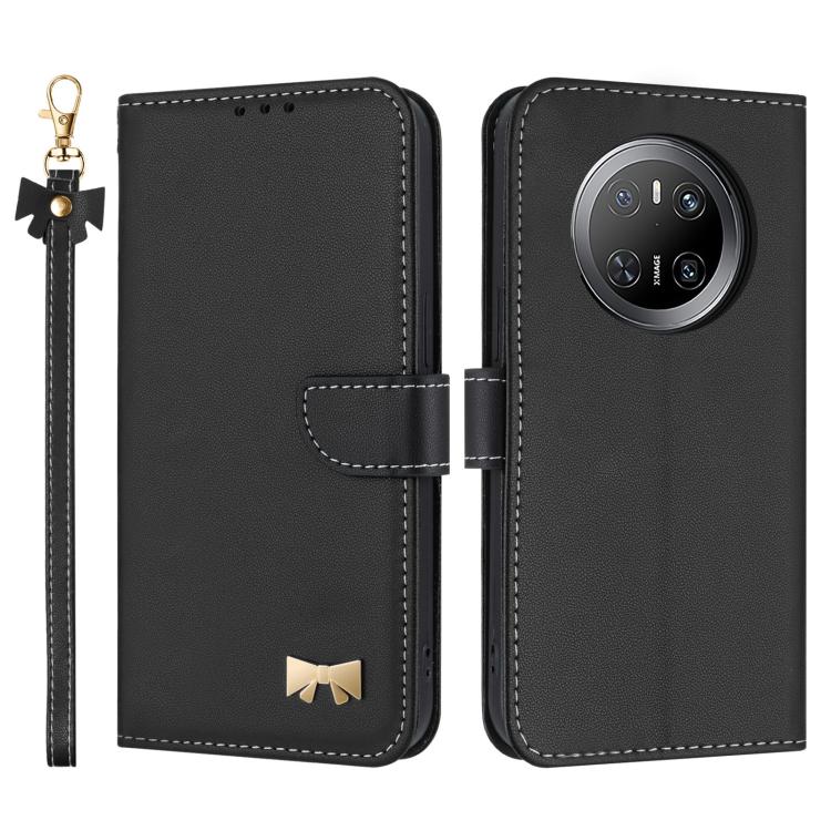 Metal Bow Leather Phone Case with Hand Strap, For Huawei nova 16 Pro / 16 Ultra, For Huawei Pura 90 Pro Max 5G, For Huawei Pura 90 Pro 5G, For Huawei Pura 90 5G, For Huawei nova 15 Ultra, For Huawei nova 15 Pro, For Huawei Mate 80 Pro Max              ...