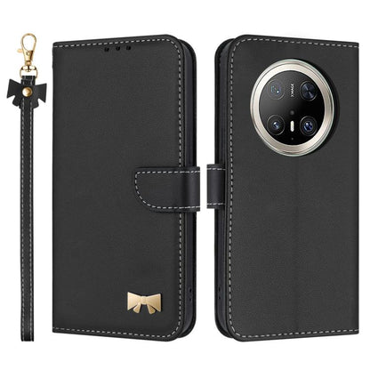 Metal Bow Leather Phone Case with Hand Strap, For Huawei nova 16 Pro / 16 Ultra, For Huawei Pura 90 Pro Max 5G, For Huawei Pura 90 Pro 5G, For Huawei Pura 90 5G, For Huawei nova 15 Ultra, For Huawei nova 15 Pro, For Huawei Mate 80 Pro Max              ...