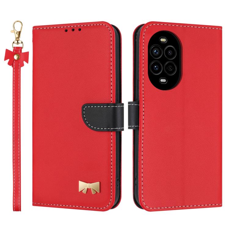 Metal Bow Leather Phone Case with Hand Strap, For Huawei nova 16 Pro / 16 Ultra, For Huawei Pura 90 Pro Max 5G, For Huawei Pura 90 Pro 5G, For Huawei Pura 90 5G, For Huawei nova 15 Ultra, For Huawei nova 15 Pro, For Huawei Mate 80 Pro Max              ...