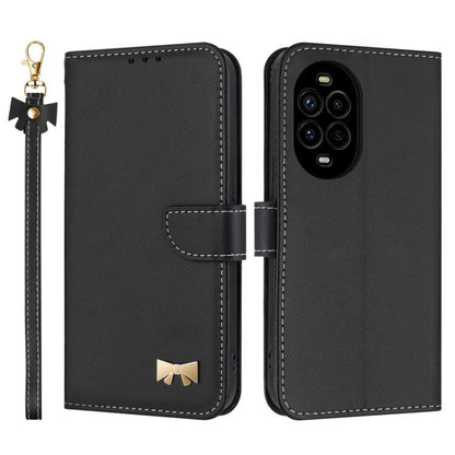 Metal Bow Leather Phone Case with Hand Strap, For Huawei nova 16 Pro / 16 Ultra, For Huawei Pura 90 Pro Max 5G, For Huawei Pura 90 Pro 5G, For Huawei Pura 90 5G, For Huawei nova 15 Ultra, For Huawei nova 15 Pro, For Huawei Mate 80 Pro Max              ...