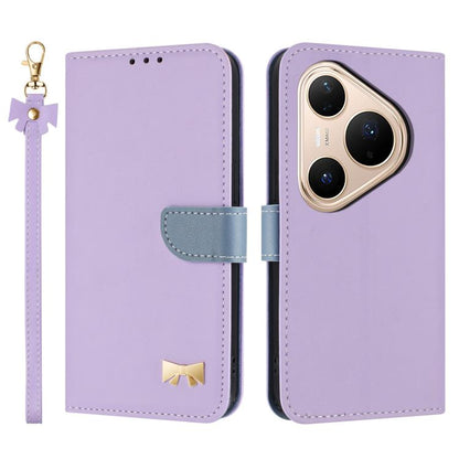 Metal Bow Leather Phone Case with Hand Strap, For Huawei nova 16 Pro / 16 Ultra, For Huawei Pura 90 Pro Max 5G, For Huawei Pura 90 Pro 5G, For Huawei Pura 90 5G, For Huawei nova 15 Ultra, For Huawei nova 15 Pro, For Huawei Mate 80 Pro Max              ...