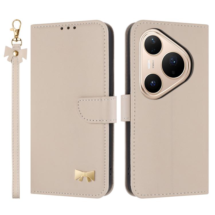 Metal Bow Leather Phone Case with Hand Strap, For Huawei nova 16 Pro / 16 Ultra, For Huawei Pura 90 Pro Max 5G, For Huawei Pura 90 Pro 5G, For Huawei Pura 90 5G, For Huawei nova 15 Ultra, For Huawei nova 15 Pro, For Huawei Mate 80 Pro Max              ...