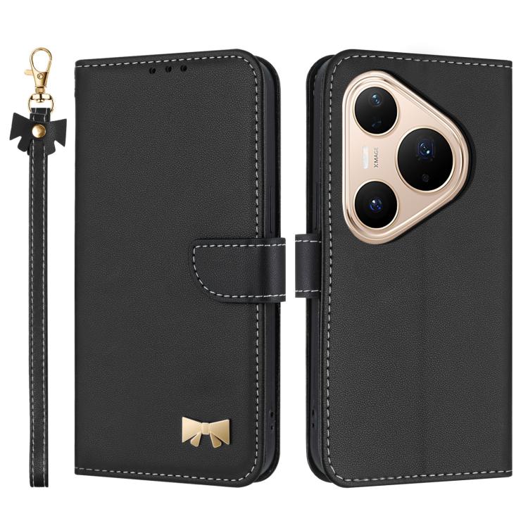 Metal Bow Leather Phone Case with Hand Strap, For Huawei nova 16 Pro / 16 Ultra, For Huawei Pura 90 Pro Max 5G, For Huawei Pura 90 Pro 5G, For Huawei Pura 90 5G, For Huawei nova 15 Ultra, For Huawei nova 15 Pro, For Huawei Mate 80 Pro Max              ...