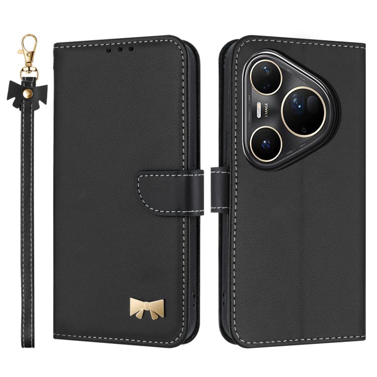 Metal Bow Leather Phone Case with Hand Strap, For Huawei nova 16 Pro / 16 Ultra, For Huawei Pura 90 Pro Max 5G, For Huawei Pura 90 Pro 5G, For Huawei Pura 90 5G, For Huawei nova 15 Ultra, For Huawei nova 15 Pro, For Huawei Mate 80 Pro Max              ...