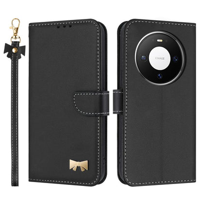 Metal Bow Leather Phone Case with Hand Strap, For Huawei nova 16 Pro / 16 Ultra, For Huawei Pura 90 Pro Max 5G, For Huawei Pura 90 Pro 5G, For Huawei Pura 90 5G, For Huawei nova 15 Ultra, For Huawei nova 15 Pro, For Huawei Mate 80 Pro Max              ...