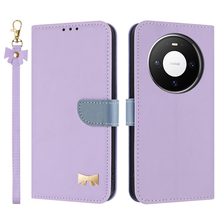 Metal Bow Leather Phone Case with Hand Strap, For Huawei nova 16 Pro / 16 Ultra, For Huawei Pura 90 Pro Max 5G, For Huawei Pura 90 Pro 5G, For Huawei Pura 90 5G, For Huawei nova 15 Ultra, For Huawei nova 15 Pro, For Huawei Mate 80 Pro Max              ...