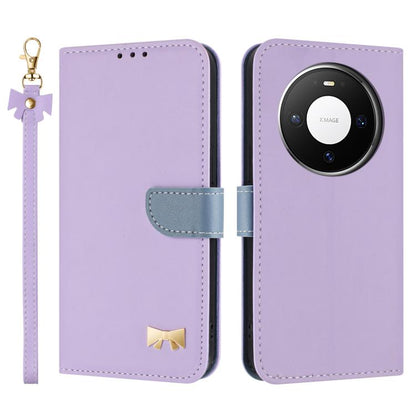 Metal Bow Leather Phone Case with Hand Strap, For Huawei nova 16 Pro / 16 Ultra, For Huawei Pura 90 Pro Max 5G, For Huawei Pura 90 Pro 5G, For Huawei Pura 90 5G, For Huawei nova 15 Ultra, For Huawei nova 15 Pro, For Huawei Mate 80 Pro Max              ...