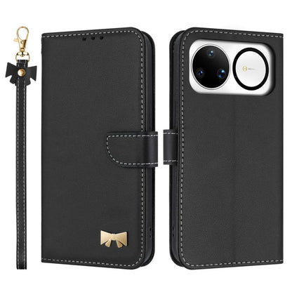 Metal Bow Leather Phone Case with Hand Strap, For Huawei nova 16 Pro / 16 Ultra, For Huawei Pura 90 Pro Max 5G, For Huawei Pura 90 Pro 5G, For Huawei Pura 90 5G, For Huawei nova 15 Ultra, For Huawei nova 15 Pro, For Huawei Mate 80 Pro Max              ...