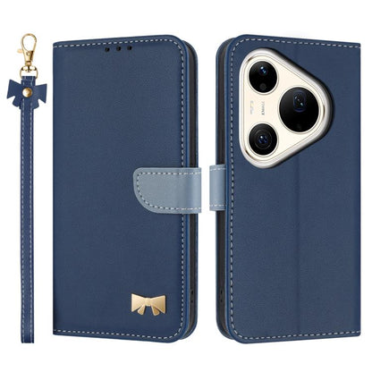 Metal Bow Leather Phone Case with Hand Strap, For Huawei nova 16 Pro / 16 Ultra, For Huawei Pura 90 Pro Max 5G, For Huawei Pura 90 Pro 5G, For Huawei Pura 90 5G, For Huawei nova 15 Ultra, For Huawei nova 15 Pro, For Huawei Mate 80 Pro Max              ...