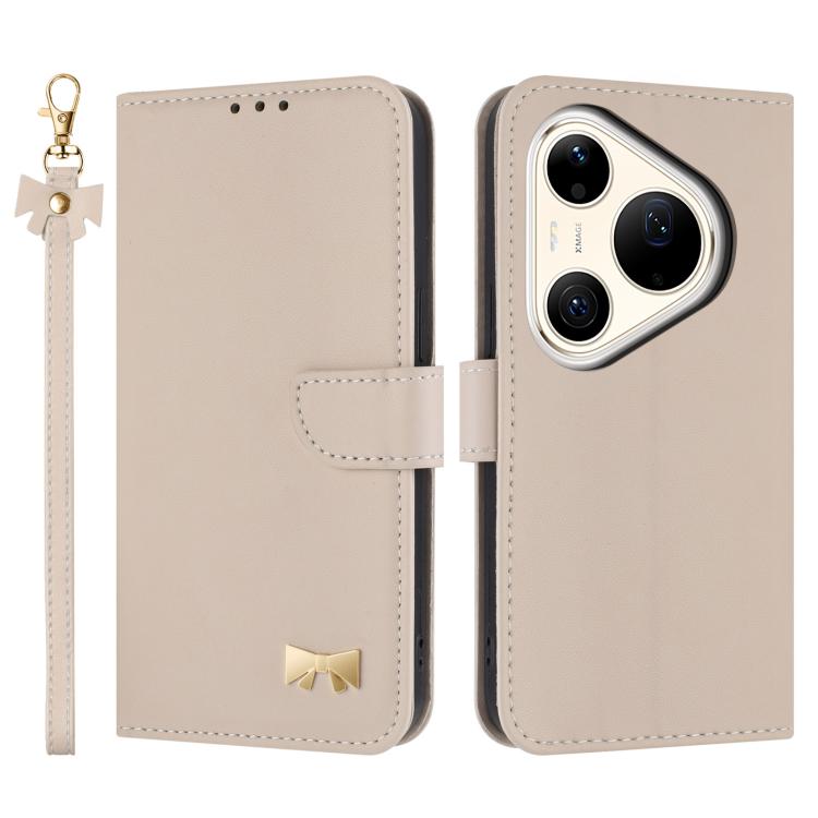 Metal Bow Leather Phone Case with Hand Strap, For Huawei nova 16 Pro / 16 Ultra, For Huawei Pura 90 Pro Max 5G, For Huawei Pura 90 Pro 5G, For Huawei Pura 90 5G, For Huawei nova 15 Ultra, For Huawei nova 15 Pro, For Huawei Mate 80 Pro Max              ...