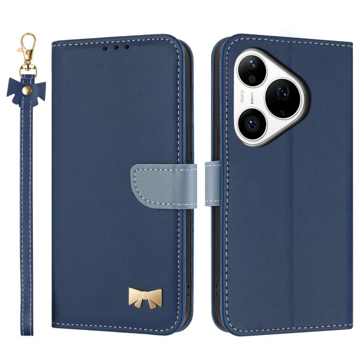 Metal Bow Leather Phone Case with Hand Strap, For Huawei nova 16 Pro / 16 Ultra, For Huawei Pura 90 Pro Max 5G, For Huawei Pura 90 Pro 5G, For Huawei Pura 90 5G, For Huawei nova 15 Ultra, For Huawei nova 15 Pro, For Huawei Mate 80 Pro Max              ...