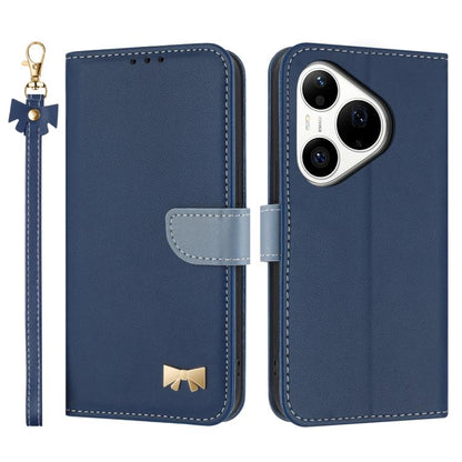 Metal Bow Leather Phone Case with Hand Strap, For Huawei nova 16 Pro / 16 Ultra, For Huawei Pura 90 Pro Max 5G, For Huawei Pura 90 Pro 5G, For Huawei Pura 90 5G, For Huawei nova 15 Ultra, For Huawei nova 15 Pro, For Huawei Mate 80 Pro Max              ...