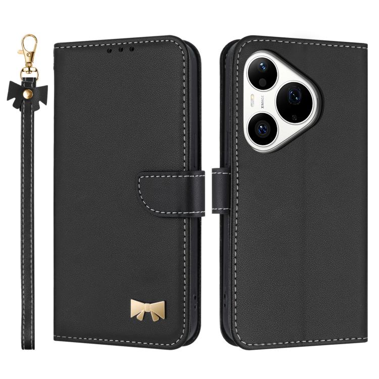 Metal Bow Leather Phone Case with Hand Strap, For Huawei nova 16 Pro / 16 Ultra, For Huawei Pura 90 Pro Max 5G, For Huawei Pura 90 Pro 5G, For Huawei Pura 90 5G, For Huawei nova 15 Ultra, For Huawei nova 15 Pro, For Huawei Mate 80 Pro Max              ...