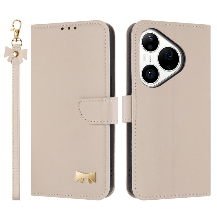 Metal Bow Leather Phone Case with Hand Strap, For Huawei nova 16 Pro / 16 Ultra, For Huawei Pura 90 Pro Max 5G, For Huawei Pura 90 Pro 5G, For Huawei Pura 90 5G, For Huawei nova 15 Ultra, For Huawei nova 15 Pro, For Huawei Mate 80 Pro Max              ...