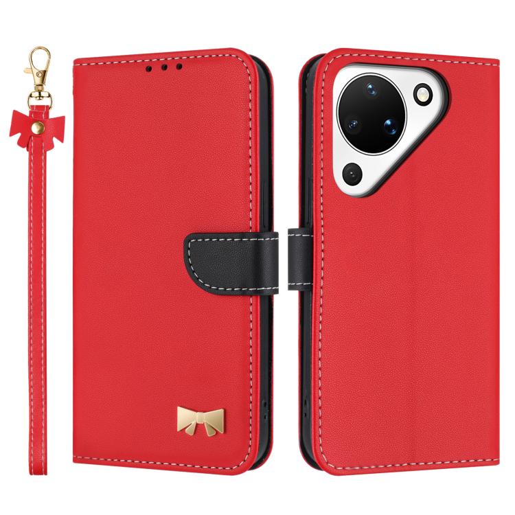 Metal Bow Leather Phone Case with Hand Strap, For Huawei nova 16 Pro / 16 Ultra, For Huawei Pura 90 Pro Max 5G, For Huawei Pura 90 Pro 5G, For Huawei Pura 90 5G, For Huawei nova 15 Ultra, For Huawei nova 15 Pro, For Huawei Mate 80 Pro Max              ...