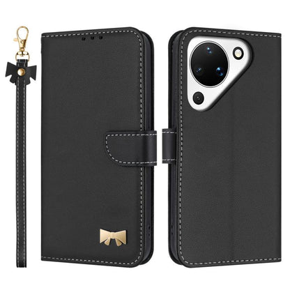 Metal Bow Leather Phone Case with Hand Strap, For Huawei nova 16 Pro / 16 Ultra, For Huawei Pura 90 Pro Max 5G, For Huawei Pura 90 Pro 5G, For Huawei Pura 90 5G, For Huawei nova 15 Ultra, For Huawei nova 15 Pro, For Huawei Mate 80 Pro Max              ...
