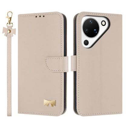 Metal Bow Leather Phone Case with Hand Strap, For Huawei nova 16 Pro / 16 Ultra, For Huawei Pura 90 Pro Max 5G, For Huawei Pura 90 Pro 5G, For Huawei Pura 90 5G, For Huawei nova 15 Ultra, For Huawei nova 15 Pro, For Huawei Mate 80 Pro Max              ...