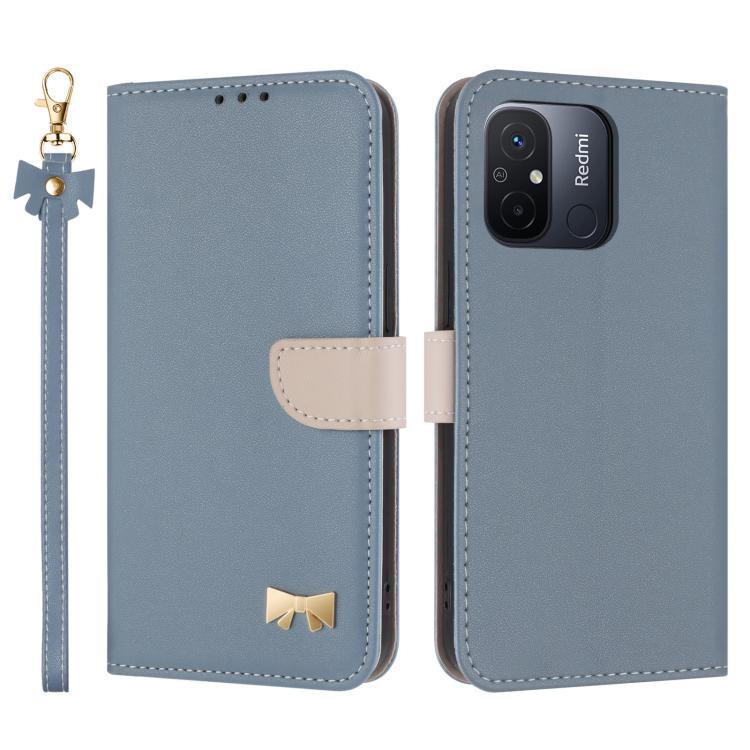 Metal Bow Leather Phone Case with Hand Strap, For Redmi Note 12 Pro 4G Global, For Redmi Note 12 4G, For Redmi Note 12 Pro+ 5G, For Redmi Note 12 Pro 5G, For Redmi 11A / 12C
