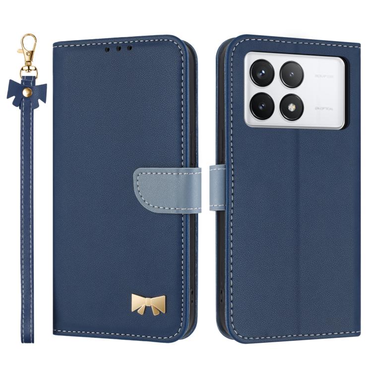 Metal Bow Leather Phone Case with Hand Strap, For Redmi Note 14 4G 164.84mm, For Redmi Note 14 Pro 5G / 14 Pro+, For Redmi Turbo 4 Pro / Poco X7 Pro, For Redmi Note 14 Pro 4G Global, For Redmi Note 14 4G 163.25mm, For Redmi 14C 4G / Poco C75           ...