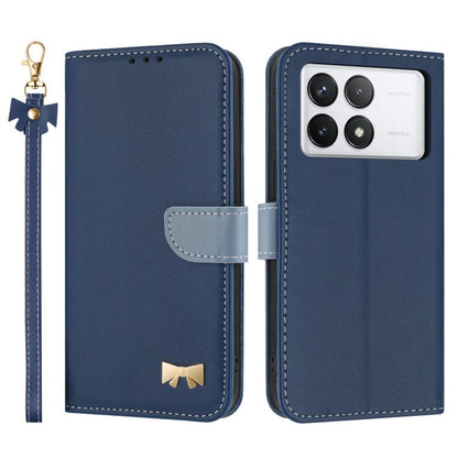 Metal Bow Leather Phone Case with Hand Strap, For Redmi Note 14 4G 164.84mm, For Redmi Note 14 Pro 5G / 14 Pro+, For Redmi Turbo 4 Pro / Poco X7 Pro, For Redmi Note 14 Pro 4G Global, For Redmi Note 14 4G 163.25mm, For Redmi 14C 4G / Poco C75           ...