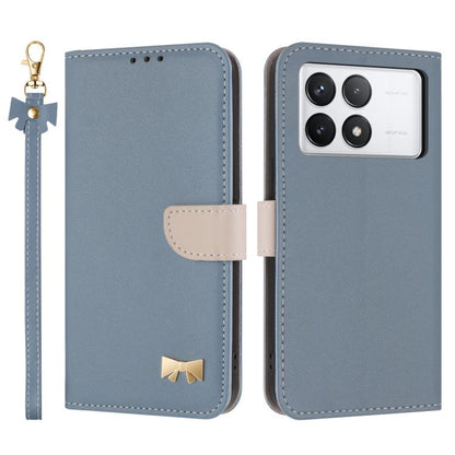 Metal Bow Leather Phone Case with Hand Strap, For Redmi Note 14 4G 164.84mm, For Redmi Note 14 Pro 5G / 14 Pro+, For Redmi Turbo 4 Pro / Poco X7 Pro, For Redmi Note 14 Pro 4G Global, For Redmi Note 14 4G 163.25mm, For Redmi 14C 4G / Poco C75           ...