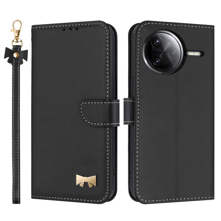 Metal Bow Leather Phone Case with Hand Strap, For Redmi Note 17 4G / 5G Global 169.7mm, For Redmi Note 17 Pro+ 5G Global 163.4mm, For Redmi 15a 5G Global, For Redmi Turbo 5 Max 5G / Poco X8 Pro Max 5G, For Redmi Turbo 5 5G / Poco X8 Pro 5G             ...