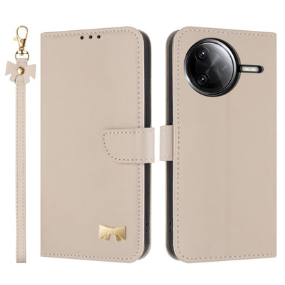 Metal Bow Leather Phone Case with Hand Strap, For Redmi Note 17 4G / 5G Global 169.7mm, For Redmi Note 17 Pro+ 5G Global 163.4mm, For Redmi 15a 5G Global, For Redmi Turbo 5 Max 5G / Poco X8 Pro Max 5G, For Redmi Turbo 5 5G / Poco X8 Pro 5G             ...