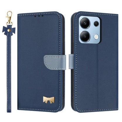 Metal Bow Leather Phone Case with Hand Strap, For Redmi Note 14 4G 164.84mm, For Redmi Note 14 Pro 5G / 14 Pro+, For Redmi Turbo 4 Pro / Poco X7 Pro, For Redmi Note 14 Pro 4G Global, For Redmi Note 14 4G 163.25mm, For Redmi 14C 4G / Poco C75           ...