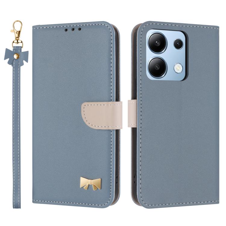 Metal Bow Leather Phone Case with Hand Strap, For Redmi Note 14 4G 164.84mm, For Redmi Note 14 Pro 5G / 14 Pro+, For Redmi Turbo 4 Pro / Poco X7 Pro, For Redmi Note 14 Pro 4G Global, For Redmi Note 14 4G 163.25mm, For Redmi 14C 4G / Poco C75           ...