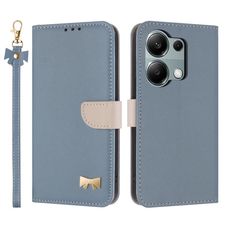 Metal Bow Leather Phone Case with Hand Strap, For Redmi Note 14 4G 164.84mm, For Redmi Note 14 Pro 5G / 14 Pro+, For Redmi Turbo 4 Pro / Poco X7 Pro, For Redmi Note 14 Pro 4G Global, For Redmi Note 14 4G 163.25mm, For Redmi 14C 4G / Poco C75           ...