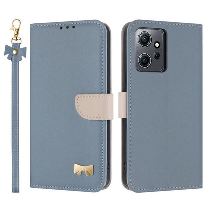 Metal Bow Leather Phone Case with Hand Strap, For Redmi Note 12 Pro 4G Global, For Redmi Note 12 4G, For Redmi Note 12 Pro+ 5G, For Redmi Note 12 Pro 5G, For Redmi 11A / 12C