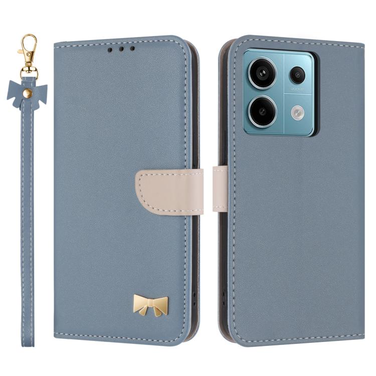 Metal Bow Leather Phone Case with Hand Strap, For Redmi Note 14 4G 164.84mm, For Redmi Note 14 Pro 5G / 14 Pro+, For Redmi Turbo 4 Pro / Poco X7 Pro, For Redmi Note 14 Pro 4G Global, For Redmi Note 14 4G 163.25mm, For Redmi 14C 4G / Poco C75           ...