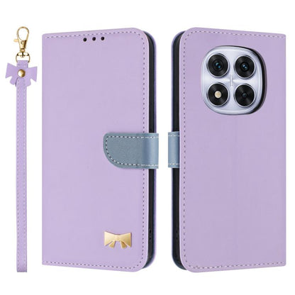 Metal Bow Leather Phone Case with Hand Strap, For Redmi Note 14 4G 164.84mm, For Redmi Note 14 Pro 5G / 14 Pro+, For Redmi Turbo 4 Pro / Poco X7 Pro, For Redmi Note 14 Pro 4G Global, For Redmi Note 14 4G 163.25mm, For Redmi 14C 4G / Poco C75           ...