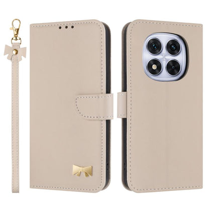 Metal Bow Leather Phone Case with Hand Strap, For Redmi Note 14 4G 164.84mm, For Redmi Note 14 Pro 5G / 14 Pro+, For Redmi Turbo 4 Pro / Poco X7 Pro, For Redmi Note 14 Pro 4G Global, For Redmi Note 14 4G 163.25mm, For Redmi 14C 4G / Poco C75           ...