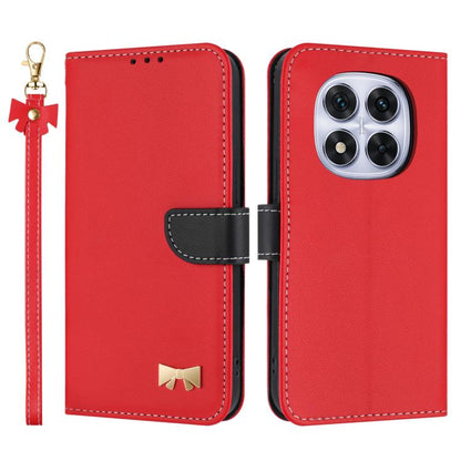 Metal Bow Leather Phone Case with Hand Strap, For Redmi Note 14 4G 164.84mm, For Redmi Note 14 Pro 5G / 14 Pro+, For Redmi Turbo 4 Pro / Poco X7 Pro, For Redmi Note 14 Pro 4G Global, For Redmi Note 14 4G 163.25mm, For Redmi 14C 4G / Poco C75           ...
